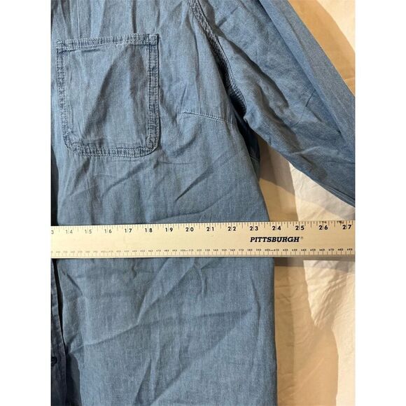 Jessica London Women's Size 20 W Blue Denim Button-Up Shirt Western Minimilist - Picture 5 of 9